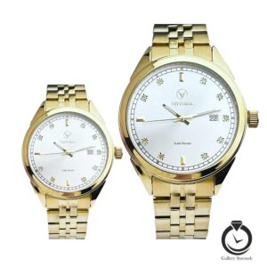 ست ساعت زنانه و مردانه ویتوریا VITTORIA 3373-74-g-s