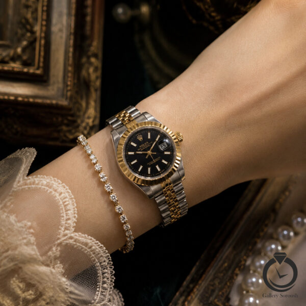ساعت زنانه رولکس دیت جاست  Rolex datejust 1022s-wsg-b 28m