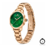 ساعت زنانه نیوی فورس رزگلد سبز naviforce-5008-wr-g