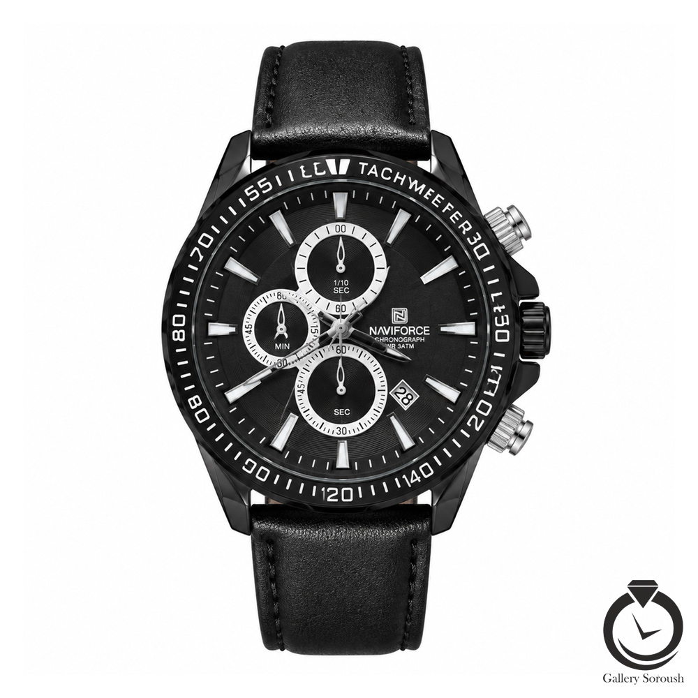 ساعت مردانه نیوی فورس مشکی naviforce-8001-mb-b