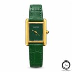 ساعت زنانه کارتیر سبز طلایی سبز cartier-9008-wg-gg