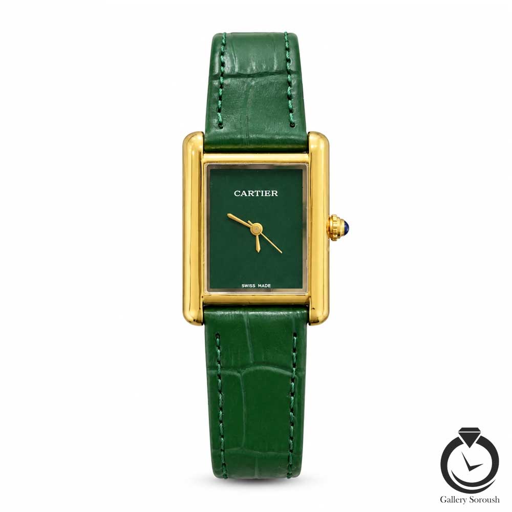 cartier-9008-wg-gg-1 ساعت زنانه کارتیر سبز طلایی سبز cartier-9008-wg-gg