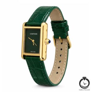 ساعت زنانه کارتیر سبز طلایی سبز cartier-9008-wg-gg
