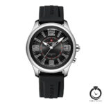 ساعت مردانه نیوی فورس مشکی نقره ای naviforce-9256-mb-sb