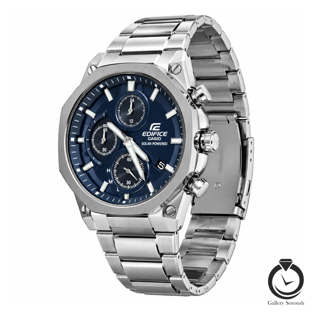 ساعت مردانه ادیفایس نقره ای رمه ای casio-edifice-6116-ms-n