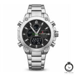 ساعت مردانه نیوی فورس نقره ای مشکی naviforce-9278-ms-b