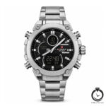 ساعت مردانه نیوی فورس نقره یا مشکی سیلور naviforce-9278-ms-bs
