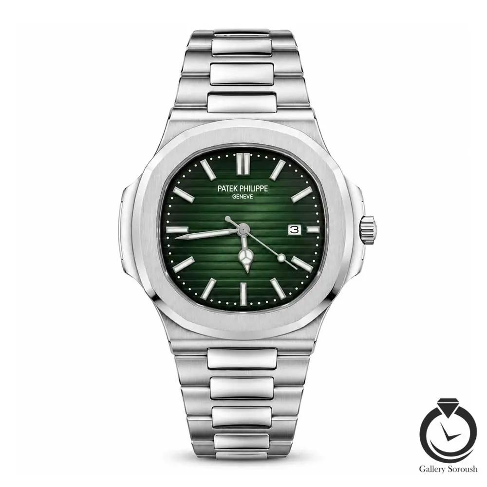 ساعت مردانه پتک فیلیپ نقره ای سبز patekphilippe-92003-ms-g