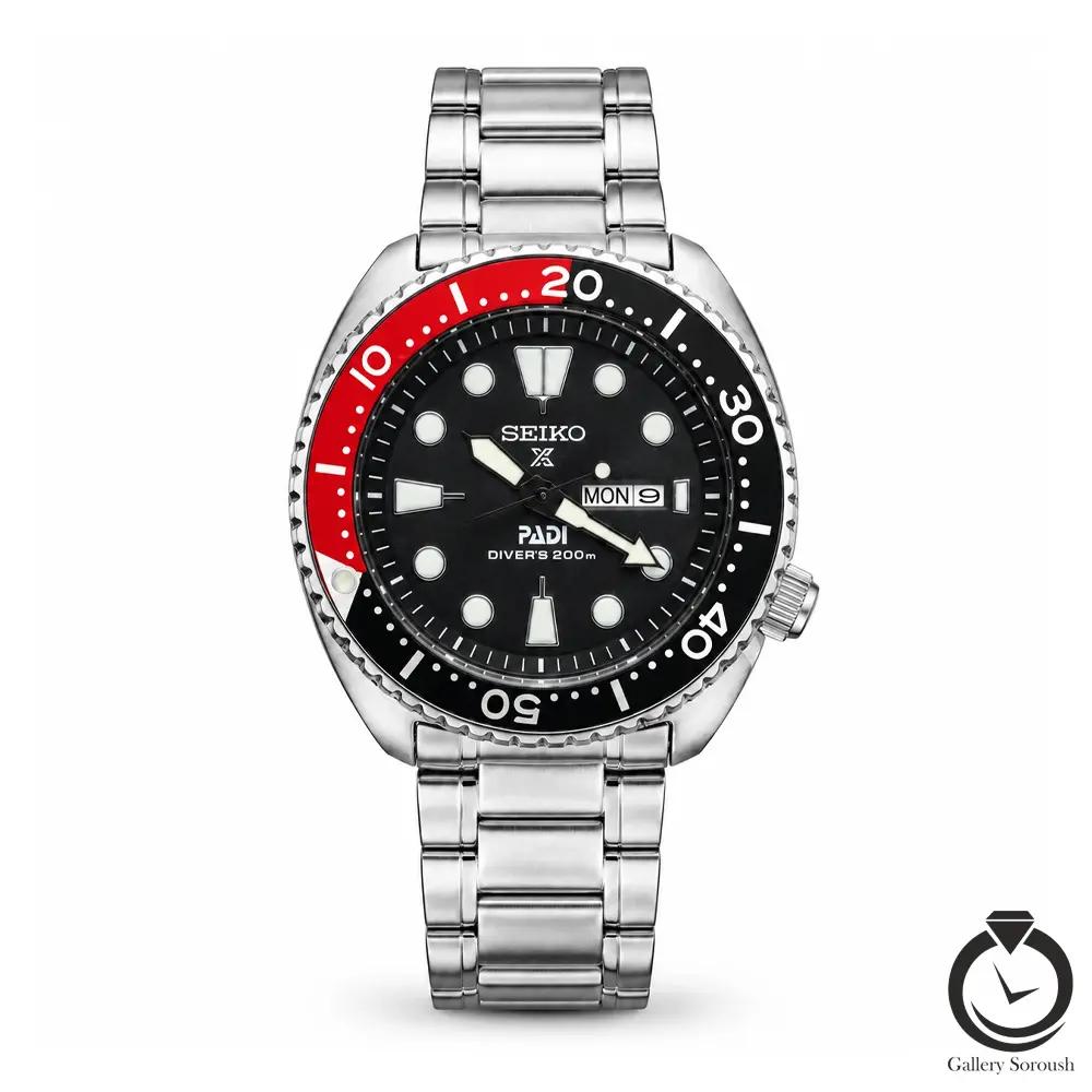 ساعت مردانه سیکو نقره ای مشکی قرمز مشکی seiko-0281-ms-br