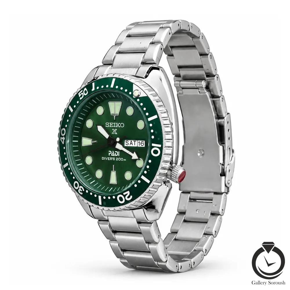 ساعت مردانه سیکو نقره ای سبز seiko-0281-ms-g