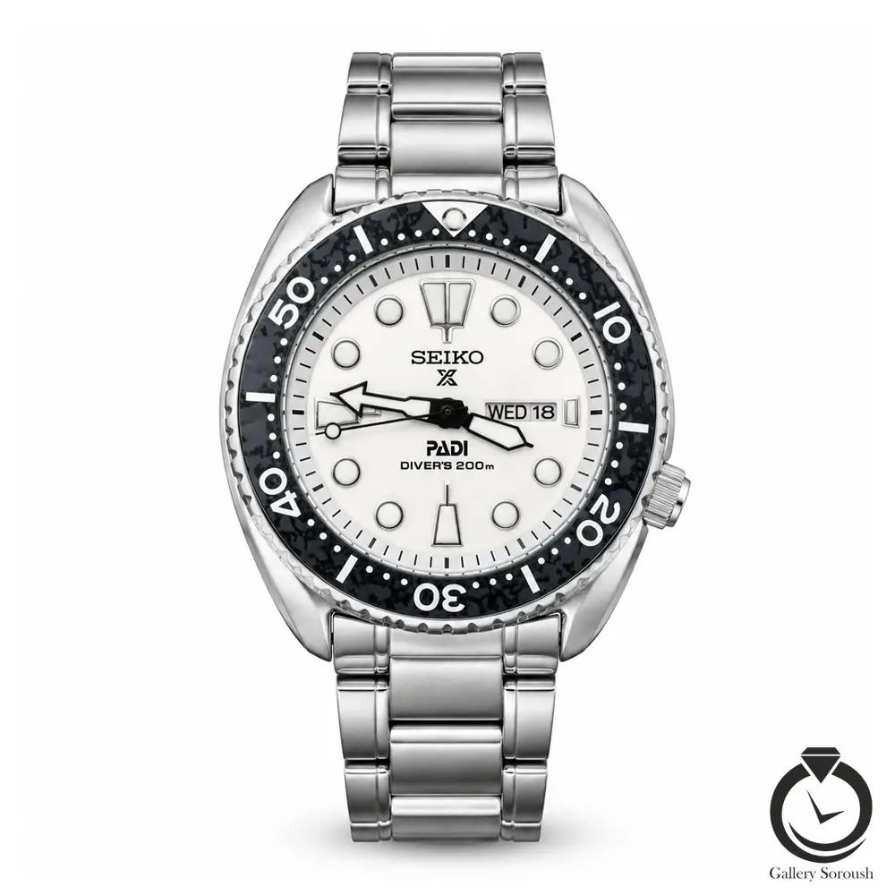 ساعت مردانه سیکو نقره ای مشکی سفید seiko-0281-ms-w